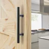 Black Stainless Steel Sliding Wood Barn Door Handle Two Side Handle Pull