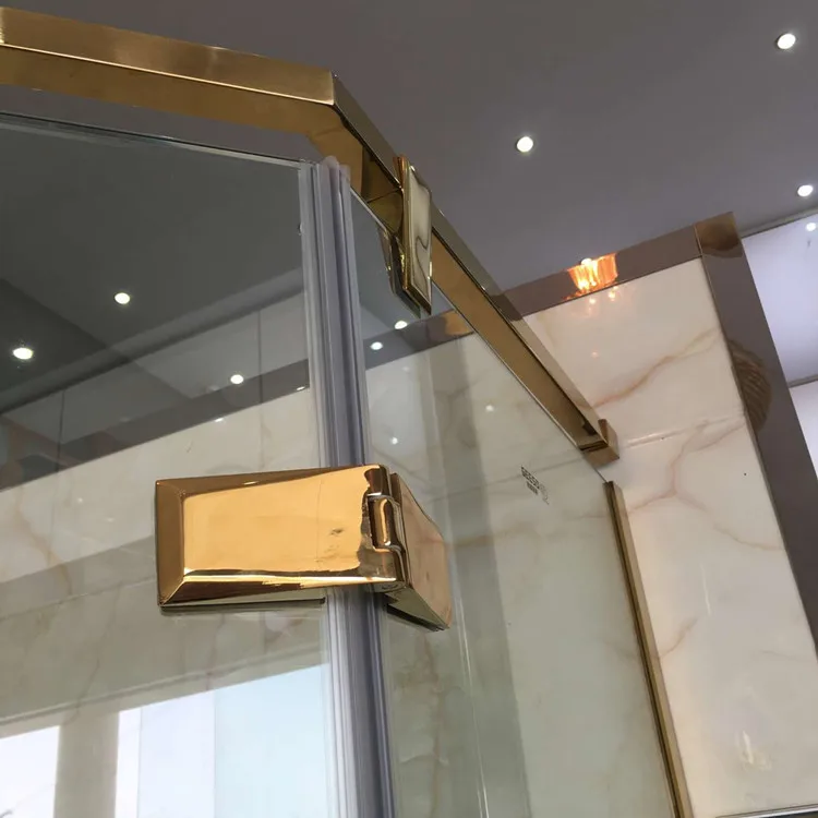 Luxury Golden Hinge Shower Door Cabin Gd9027b Buy Golden Shower Cabin