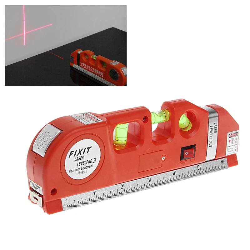 Multipurpose Laser Level Laser Measure Line 8ft+ Measure Tape Ruler 