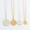 Fashion simple round pendant necklace, customizable pattern custom logo custom metal necklace