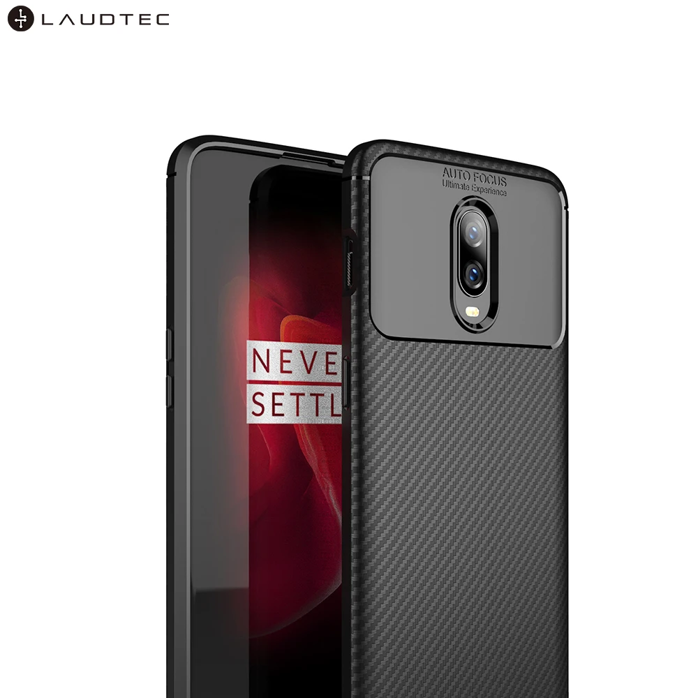 Laudtec Custom Logo New Carbon Fiber Soft Tpu Back Cover Mobile Phone Case For Oneplus 6T