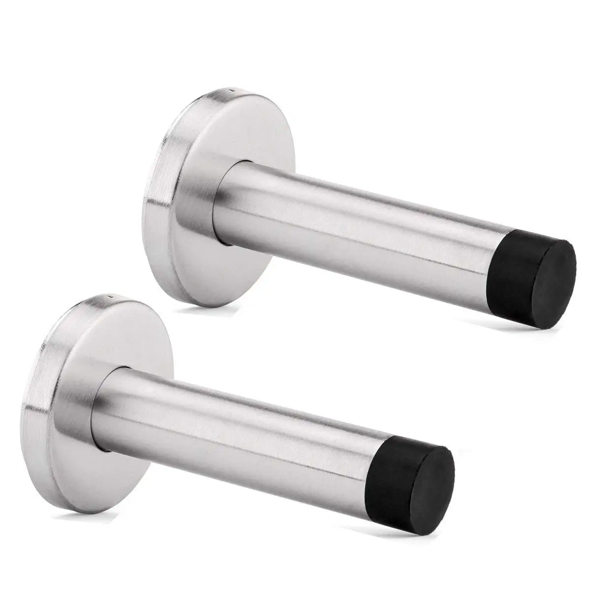 2Pcs Cylinder Stainless Steel Door Stop Door Stoppers Stopper 75mm Buffer Wall Mounted