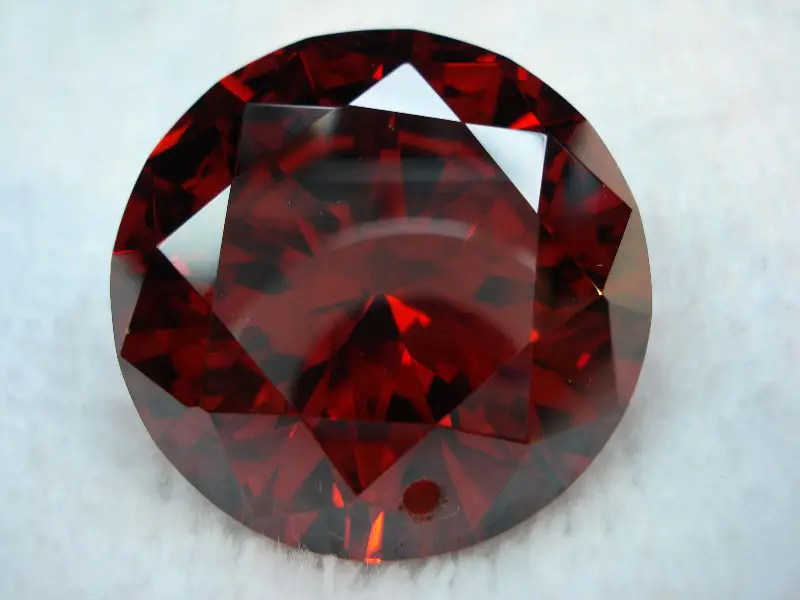 brilliant cut round shape loose gems red cubic zirconia