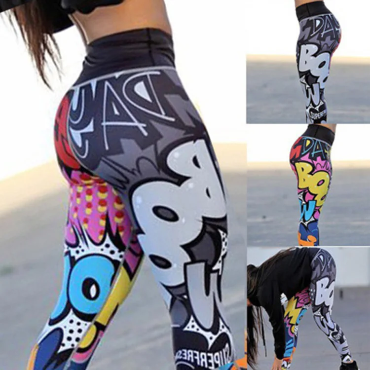 costmore gymwear Women leggings wholesale printed leggings fitness yoga pants gym high waisted printed gym leggins