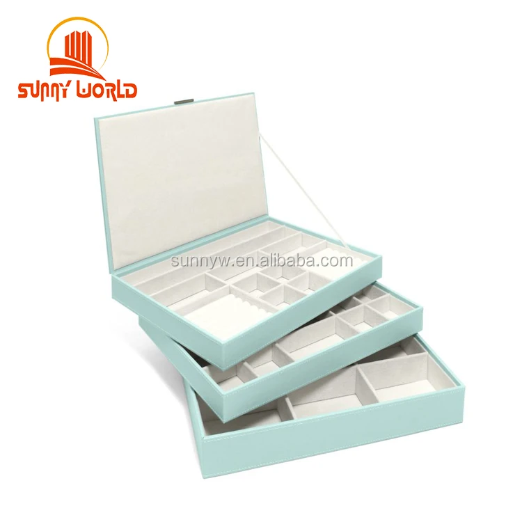 Medium Stackable Tray Set Jewelry Box With Lid
