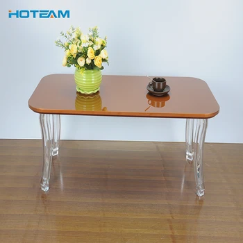 Whole Acrylic Legs One Piece Wood Top Center Tea Table Whole Acrylic Legs One Piece Wood Top Center Tea Table
