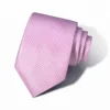 145 CM Length and 8 CM Width Pink Silk Neckties Solid Color Tie in Less Price