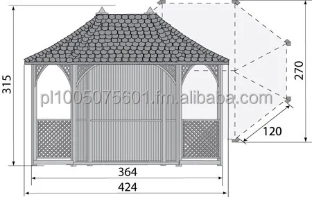 
Wooden Pavilion Gazebo Mozart. Timber Canopy 
