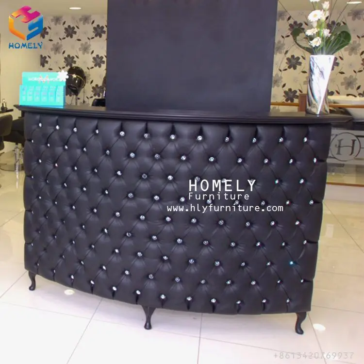 Black Leather Tufted Salon Reception Desks Buy Salon Reception