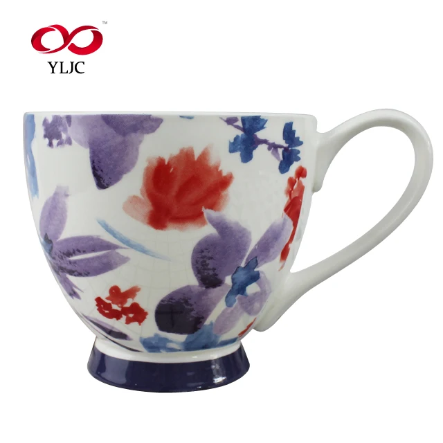 En gros chine pas cher h&ocirc;tel restaurant color&eacute; logo personnalis&eacute; en c&eacute;ramique porcelaine tasse &agrave; th&eacute; de caf&eacute;