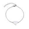 Yiwu Aceon Stainless Steel Blank Solid Heart Charm Bracelet For Stamping