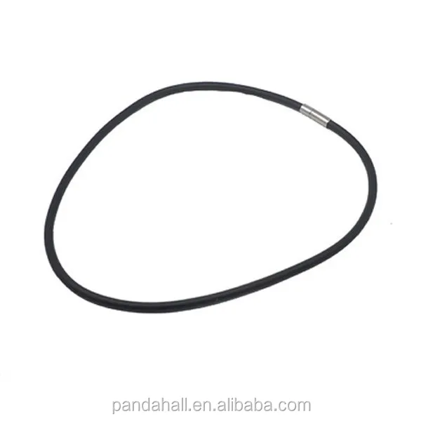 

4mm Thick Rubber Cord Necklace Jewelry Making(NJEW-H078-16), Black