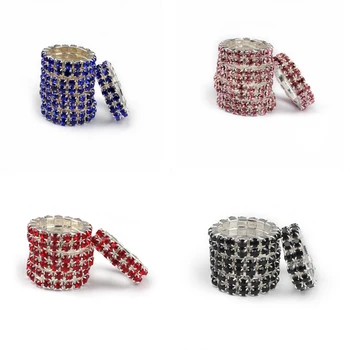 Equestrian Horsehair Ring Harness Pet Hair Tie Ring 2 Row Silver