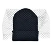 Wholesale Stylish Custom Solid Color Knit Veil Beanie Hat Cap With Net For Ladies