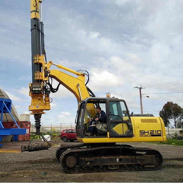 
Customized excavator attachment transform it to be rotary drilling rig 