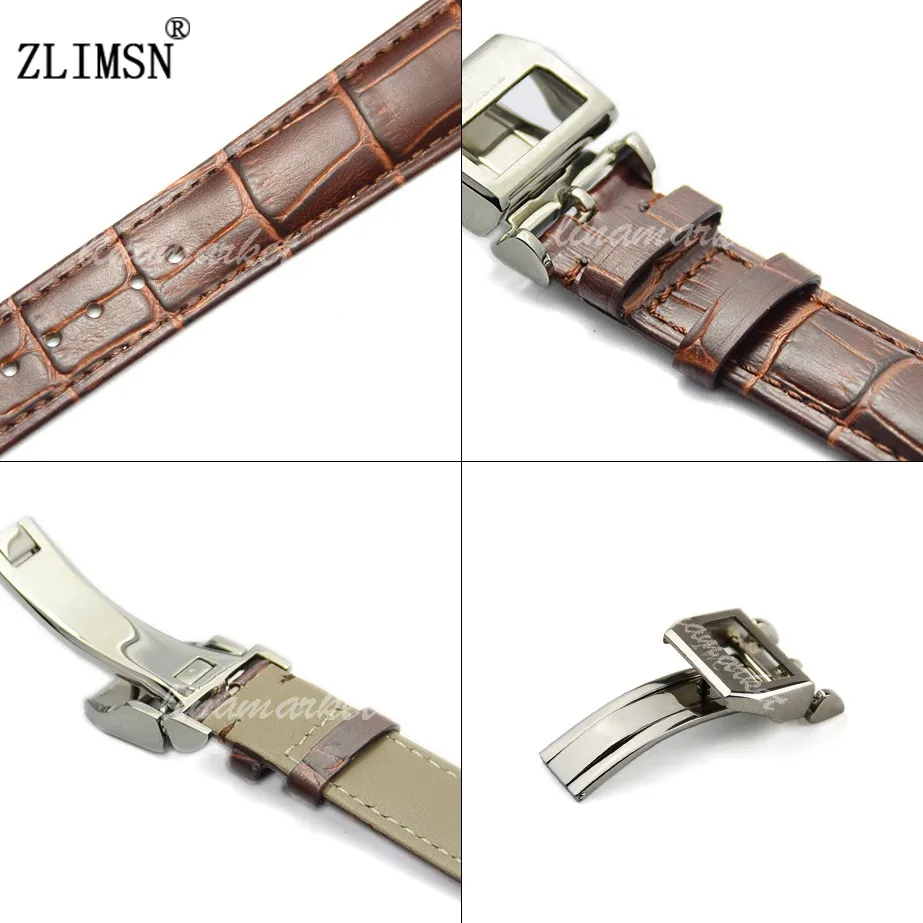 Watchbands Men Women 100% Genuine Leather Black Brown Watches