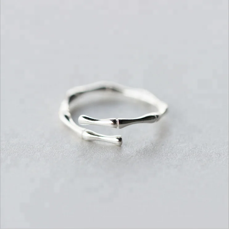 

Wholesale 925 Sterling Silver Adjustable Mountings Bamboo Women Ring Mountings Jewelry, N/a