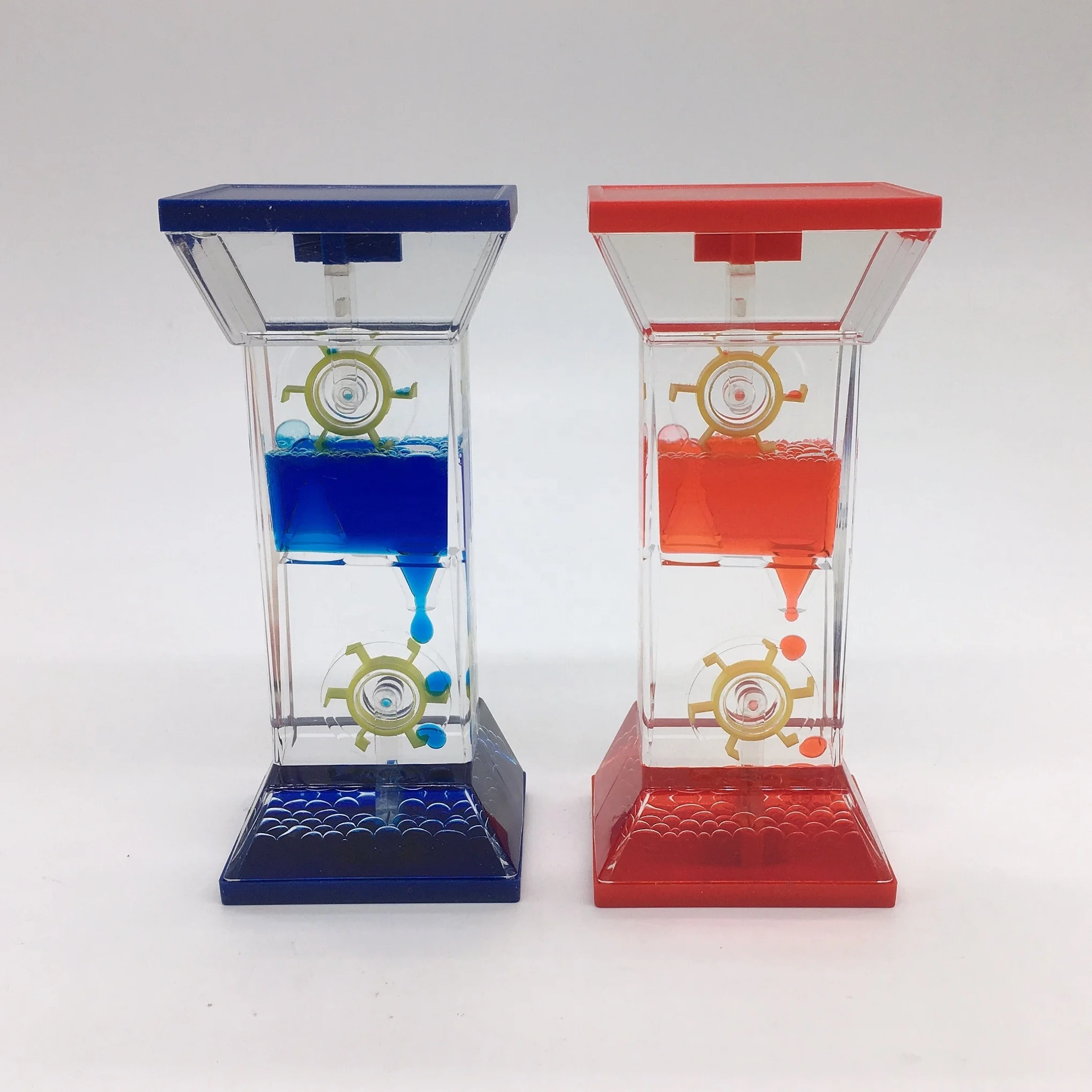 

Liquid motion timer double wheels oil water hourglass bubble liquid timer for children