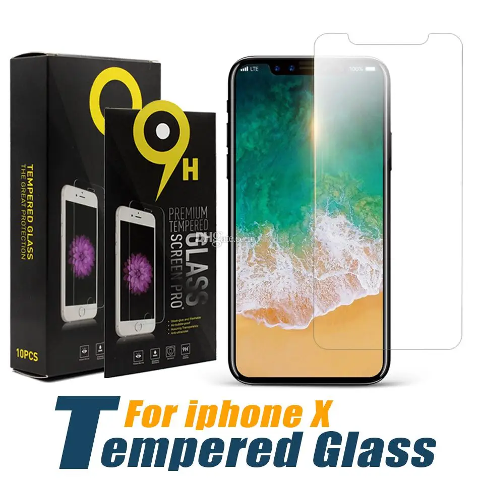 

Free sample 9H 2.5D High Clear protective glass,for iPhone xs max Tempered glass screen protector with Retail Package, White