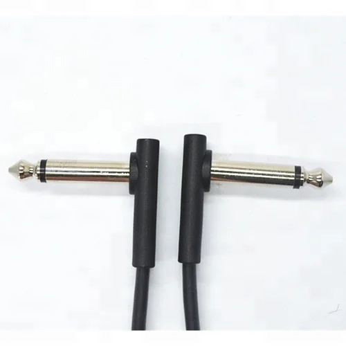 

Male Right angle 6.35mm male to male microphone Guitar cable, Black or on your request