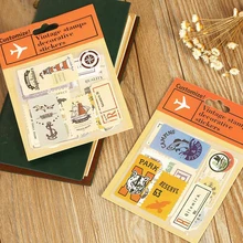 1Pcs Retro Art Travel Stamps Sticker Paper Stationery Decorative Diary Seal Stickers Gift H0492