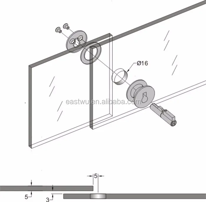 Glass Showcase Cabinet Lock For Sliding Door Cupboard Display In 232 Size 2