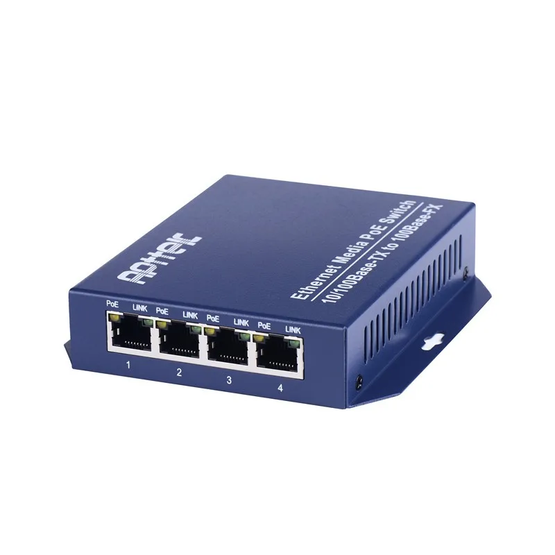 OEM Six ports10M 100M RJ 45  poe fiber optic network switch with mavell chipset