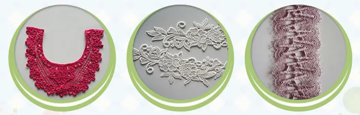 100% Floral Fabric Cotton Embroidery Lace