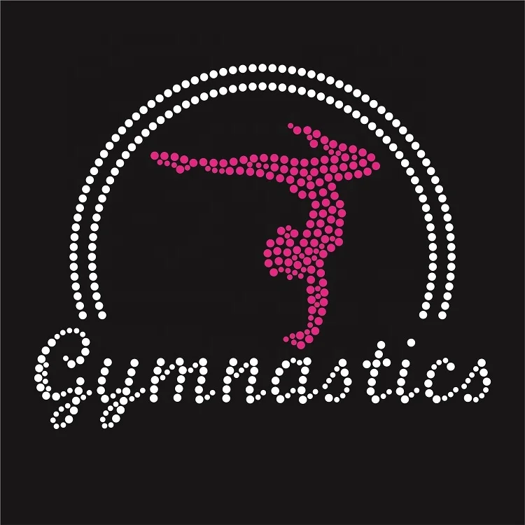 

Gymnastics Hotfix Iron On Custom Rhinestone Transfer Crystal Pink Motif, As you choose