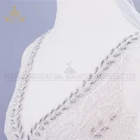 

New Arrival Dedicate Custom Wedding dress Rhinestone crystal Applique DRA-124