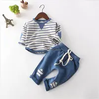 

Boys Clothing Sets 2017 Fashion Style Kids Clothing Sets Long Sleeve Striped T-shirt+Pants 2Pc for Children Clothing