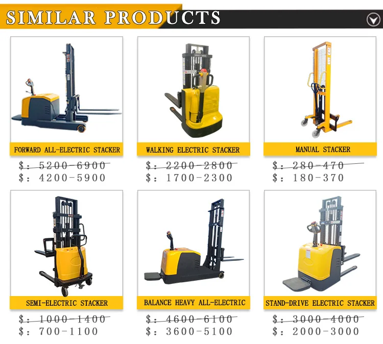 small forklift truck 1 2 ton hydraulic semi electric pallet stacker