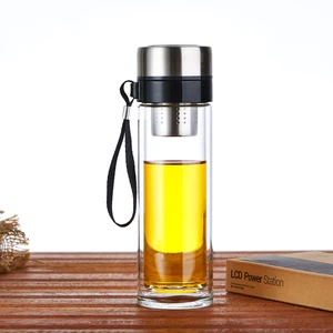 tea infuser double wall glass water bottles