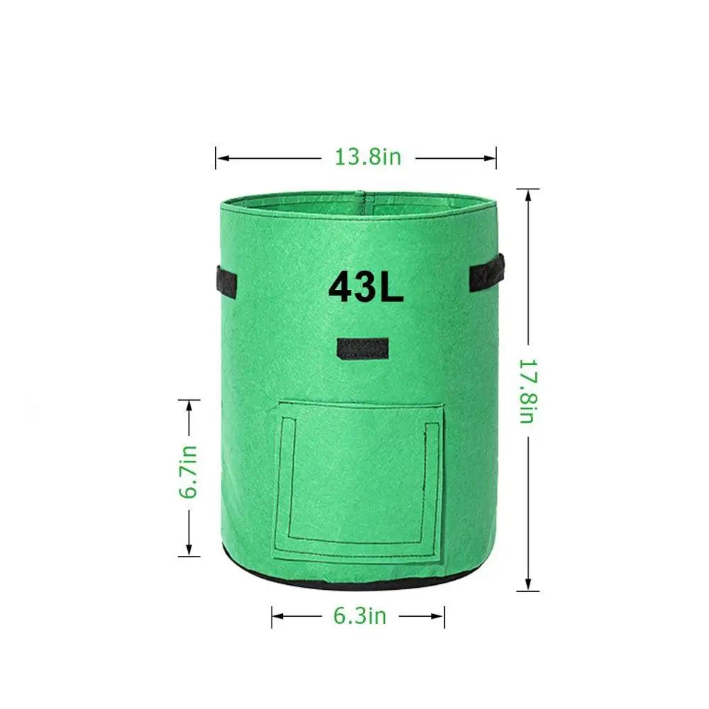 

10 gallons Eco-Friendly Felt Potato Grow Bag Planter Pot for Vegetable Plants, Black