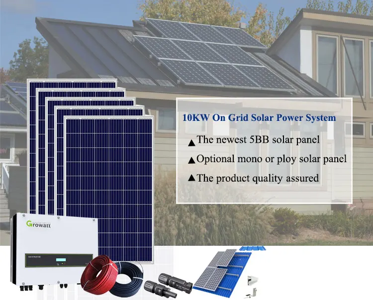 10 Kw Full Set Grid Tied Solar Energy System For Pitched And Flat Roof