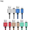 Colorful 1m/2/m/3m Round Fabric Nylon Braided Woven USB Charger Data Sync Cable for iPhone 5 5S 5C 6 6S 7