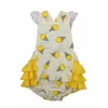 Summer adorable baby girls pink polka dot ruffle dress romper lace playsuit backless sunsuit