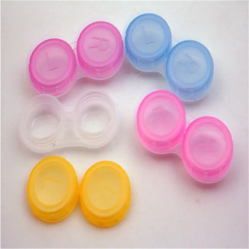 

Plastic Contact Lens Box Holder Portable Small Lovely Candy Color Eyewear Bag Container Contact Lenses Soak Storage Case, Random colors