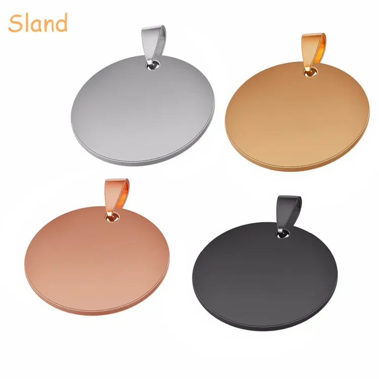 Round Design Custom Shape Free Laser Engrave High Quality In Silver