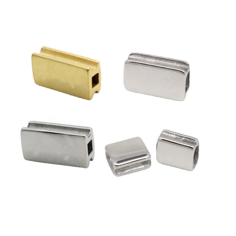 

Wholesale Custom Stainless Steel Square Logo Bead, Silver,black,rose gold,gold