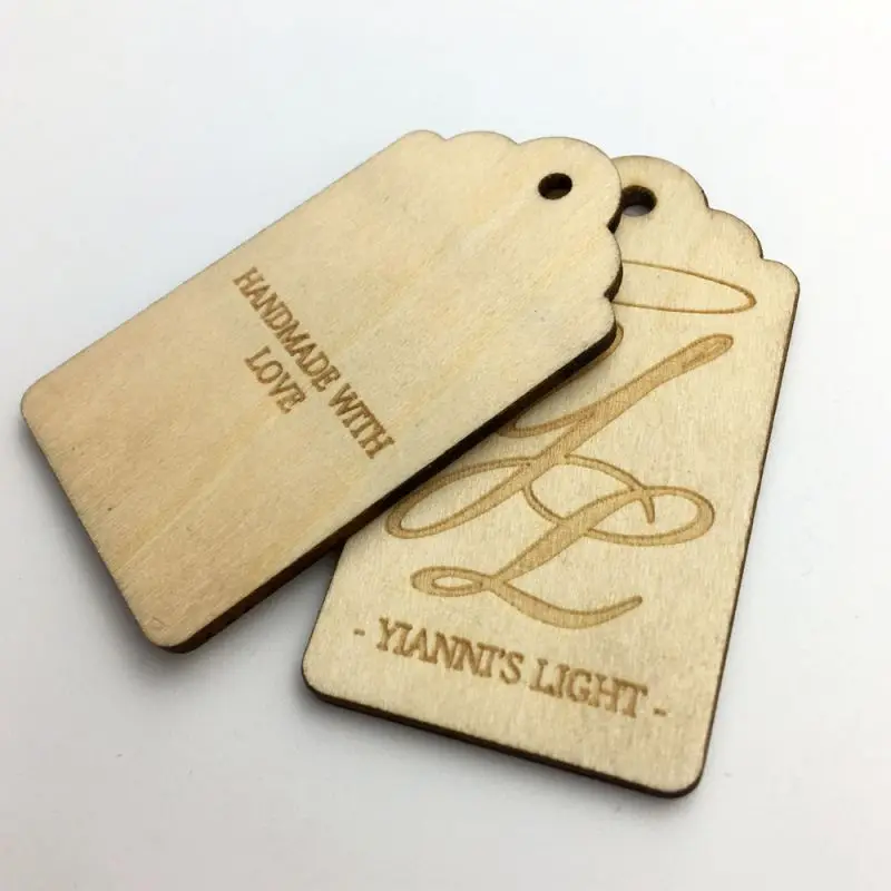 

custom clothes wood hang tag with string