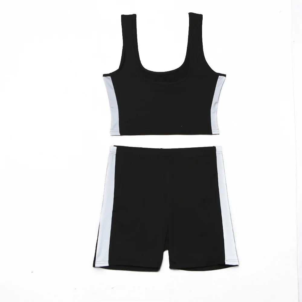 Lumbar Sexy Vest High Female Waist Tight Sleeveless Shorts Reflective Strip Women Jumpsuit