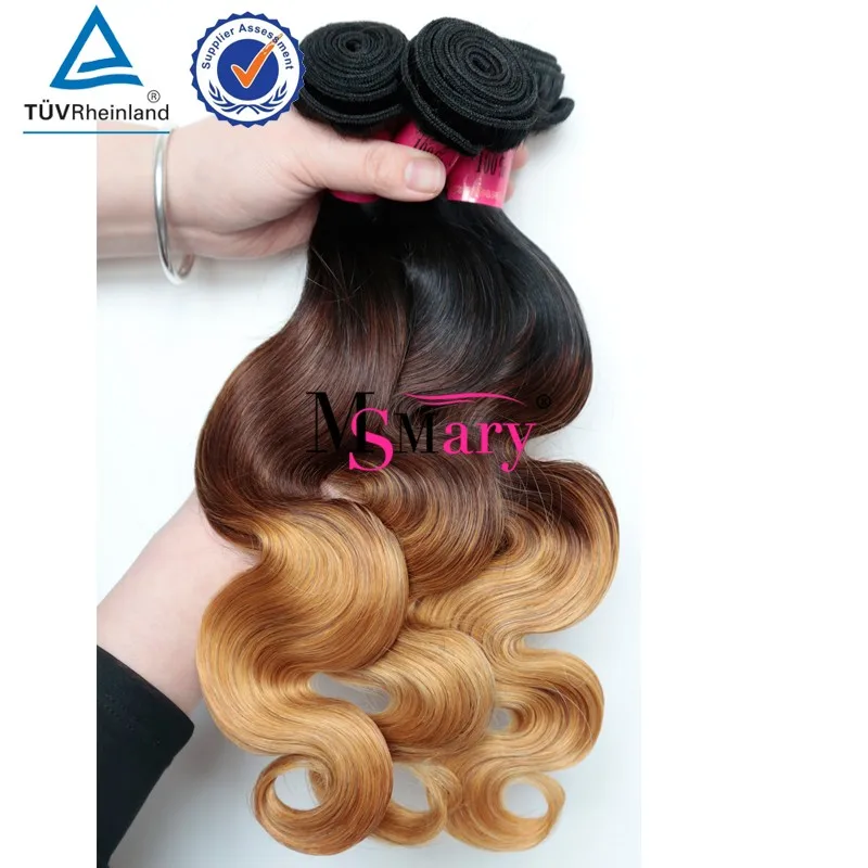 

Full Thick 2017 Trending Products Grade 9a 1B 4 27 Ombre Brazilian Remy Human Hair Retail Online Shopping Cuticle Aligned Hair, Ombre color 1b/4/27