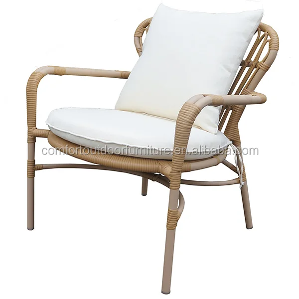 
Garden Modern 4-seat Sofa with Round Rattan Top 