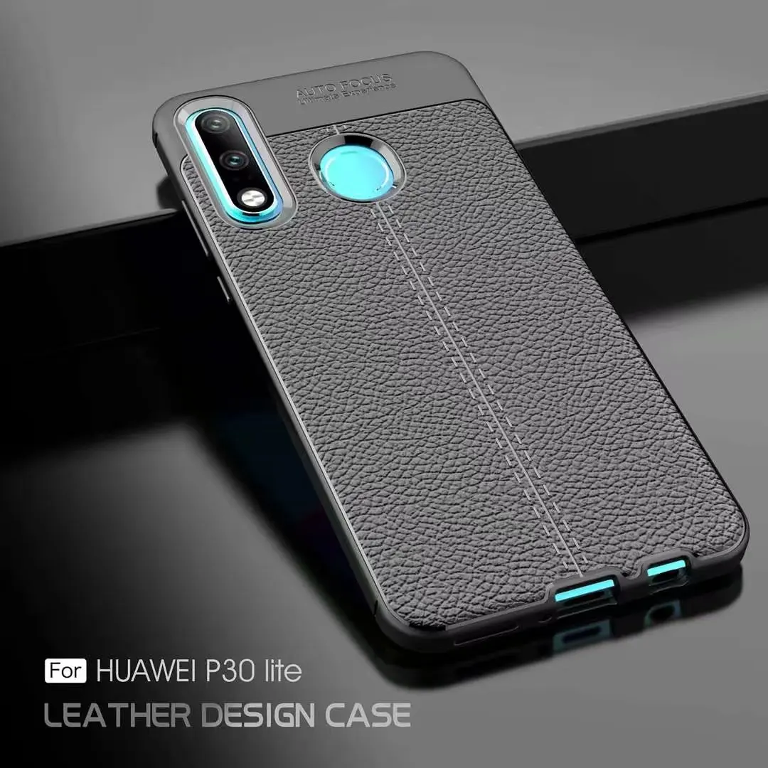 Carbon Fiber Lichee Pattern tpu For Huawei P30 Lite Soft TPU Case