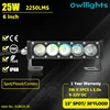 Auto Lamp Offroad Combo LED Light Bar 6inch 25w Unique Super Slim Single Row LED Light Bar for Sale