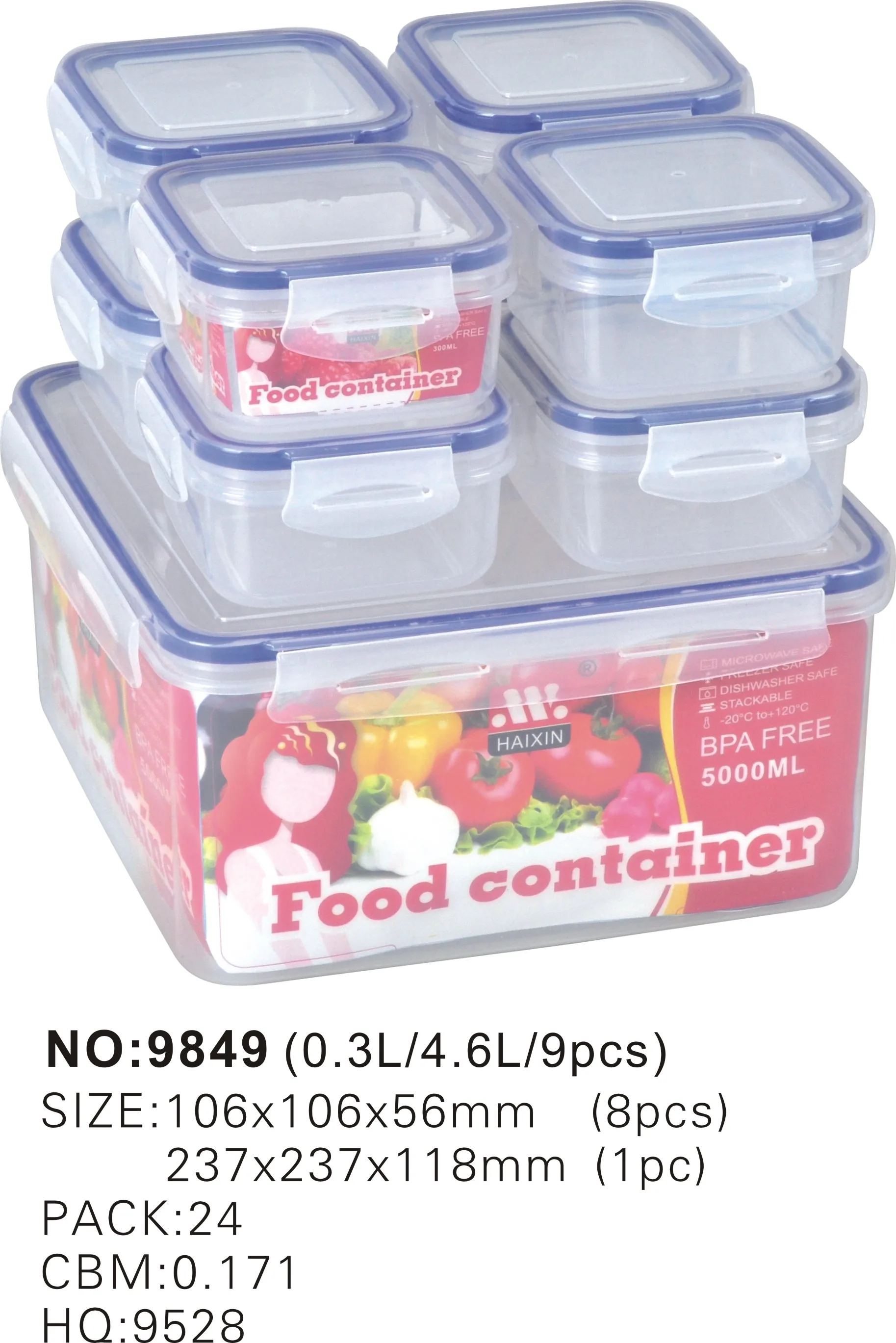 7pcs Plastic Food Storage Container Set With Four Side Lock Buy Food