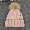 Big and Fluffy 100% Real Raccoon Fur Pompom Hat Fashion Design Fur Hat for Winter
