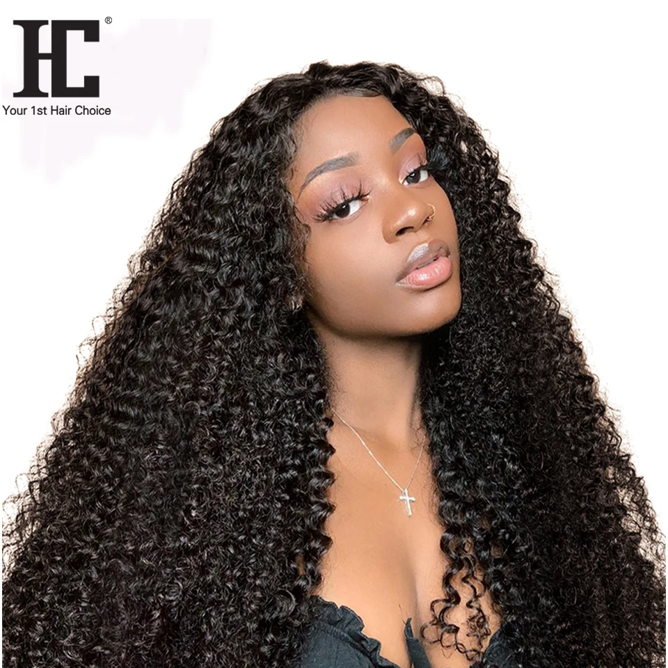 Afro Kinky Curly Wig 360 Lace Front Human Hair Wig Pre-Plucked With Baby Hair Brazilian Remy Human Hair Wig For Black Women