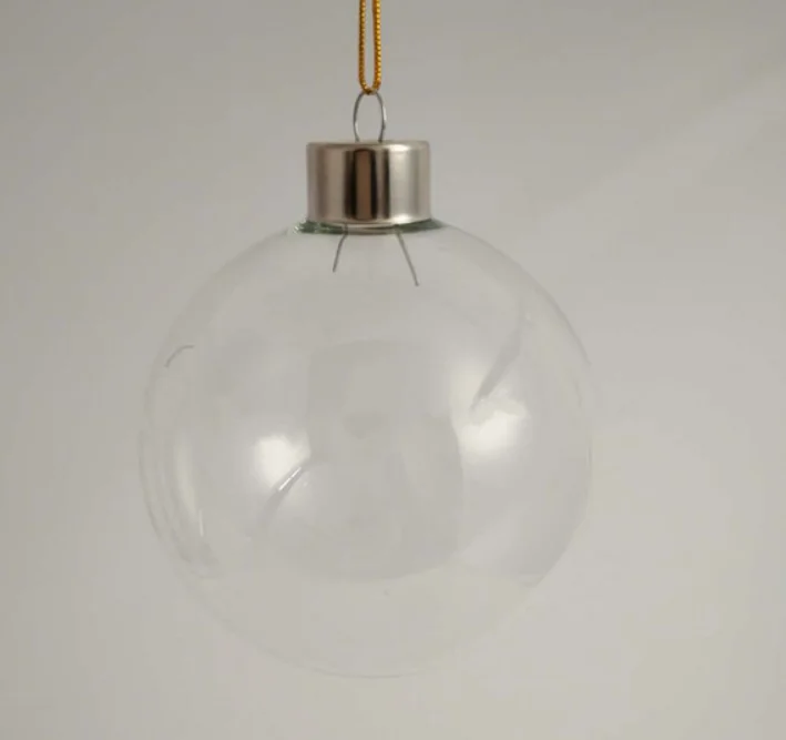 

Wedding Christmas Clear Glass Bauble 80mm Christmas Balls Safety Package Christmas Ornament, All color is available